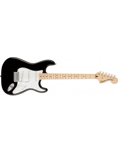 Squier Affinity Series Stratocaster Maple Fingerboard, White Pickguard, Black