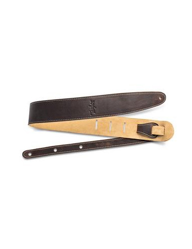 Taylor 2.5" Leather Guitar Strap - Suede Back Chocolate Brown