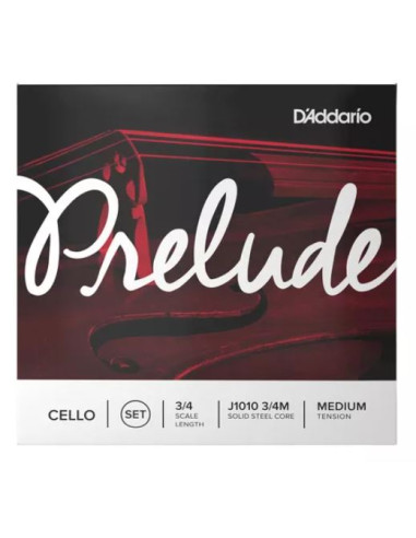 D'ADDARIO J1010 3/4M Prelude Cello String Set, 3/4 Scale, Medium Tension
