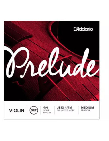 D'ADDARIO J810 4/4M Prelude Violin String Set, 4/4 Scale, Medium Tension
