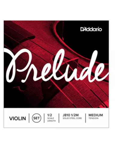 D'ADDARIO J810 1/2M Prelude Violin String Set, 1/2 Scale, Medium Tension