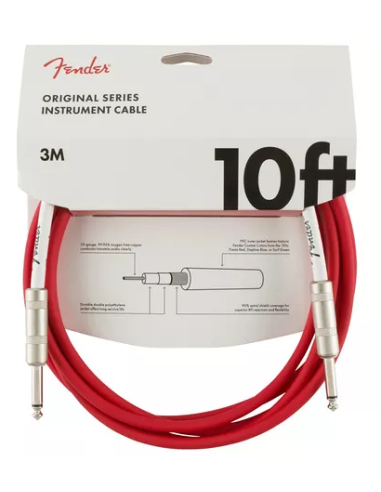 FENDER Original Series Instrument Cable 3m Fiesta Red