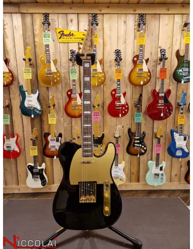 Squier 40th Anniversary Telecaster, Gold Edition, Laurel Fingerboard, Gold Anodized Pickguard, Black