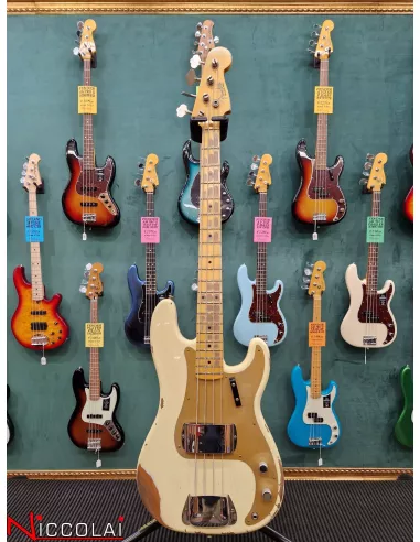 Fender Custom Shop 58 Precision Bass Heavy Relic Maple Neck Vintage White