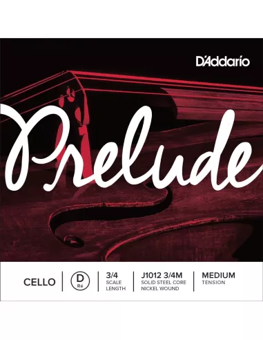 D'Addario Corda singola RE Prelude per violoncello, scala 3/4, tensione media
