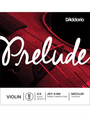D'Addario J811 Corda singola MI Prelude per violino, scala 4/4, tensione media