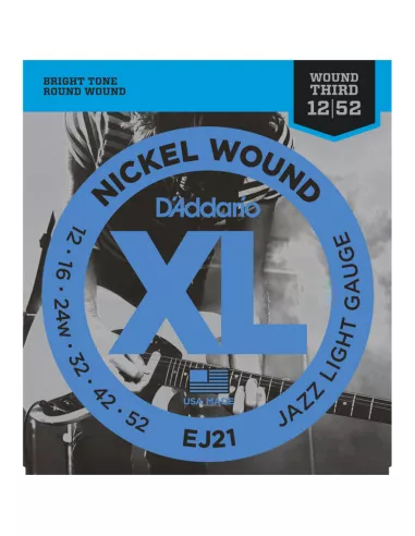 D'Addario EJ21 per chitarra elettrica, Nickel Wound, Jazz Light, 12-52