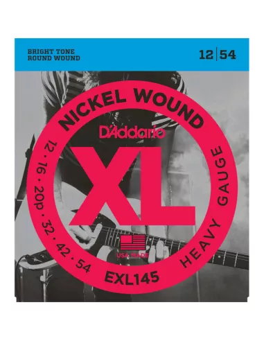 D'Addario EXL145 per chitarra elettrica, Nickel Wound, Heavy, 12-54, terza corda in acciaio