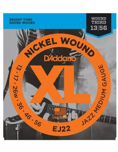 D'Addario EJ22 per chitarra elettrica, Nickel Wound, Jazz Medium, 13-56