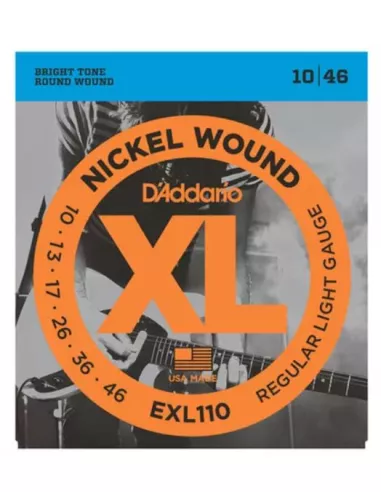 D’Addario EXL110 per chitarra elettrica, Nickel Wound, Regular Light, 10-46
