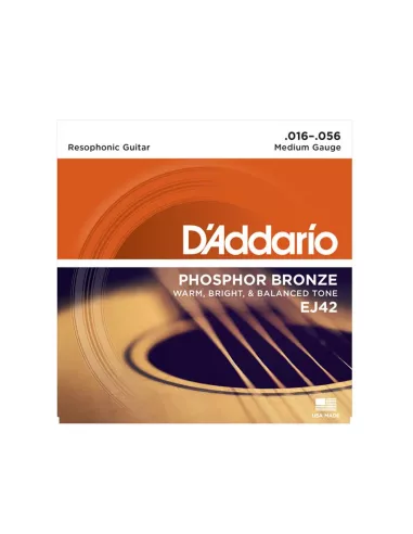 D’Addario EJ42 per chitarra resofonica, 16-56