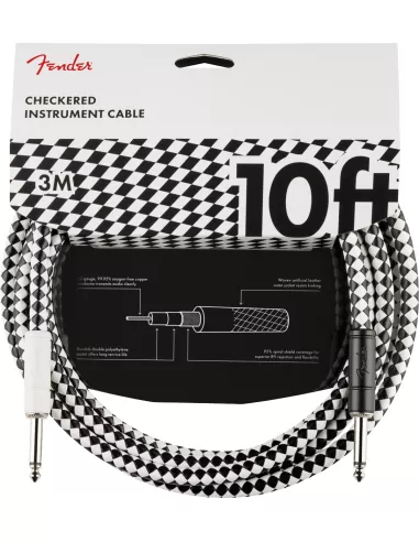 FENDER Pro 10' Instrument Cable, Checkerboard