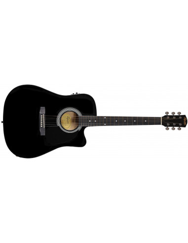 Squier SA-105CE, Dreadnought Cutaway, Stained Hardwood Fingerboard, Black