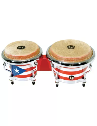 LP Music Collection Mini Tunable Bongos Puerto Rican Flag LPM199-PR