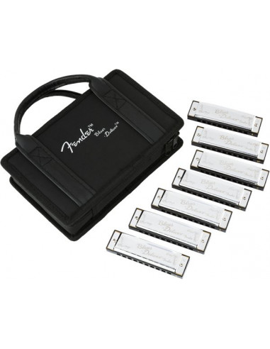 FENDER BLUES DELUXE HARMONICAS 7-PACK WITH CASE
