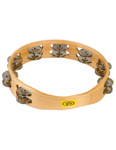 LP CP 10" Wood Headless Tambourine with Double Row Jingles CP390