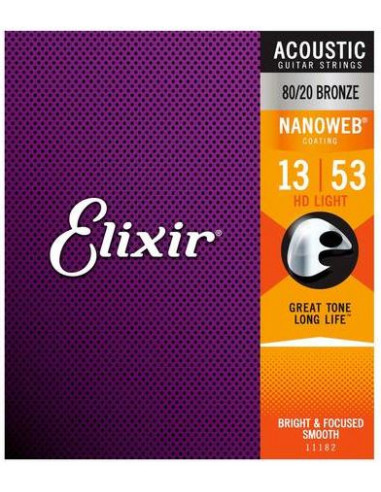 ELIXIR 11182 Acoustic 80/20 Bronze Nanoweb HD Light