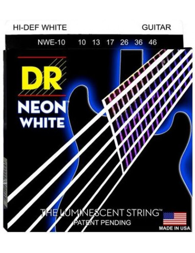 DR STRINGS NWE-10 Neon Hi-Def White Electric Medium