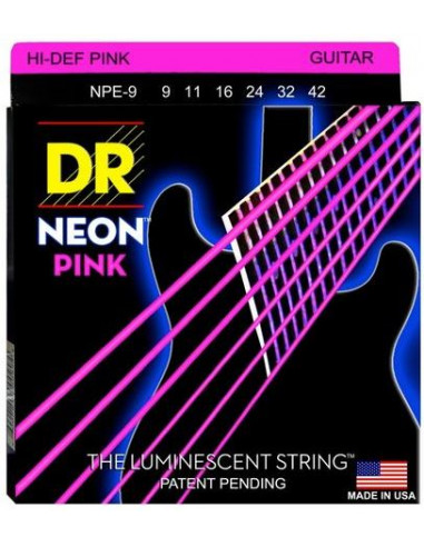DR STRINGS NPE-9 Neon Hi-Def Pink Electric