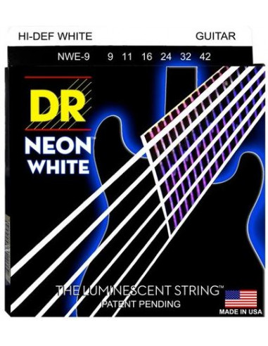 DR STRINGS NWE-9 Neon Hi-Def White Electric