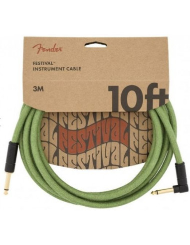 Fender 10' Ang Cable Pure Hemp Green