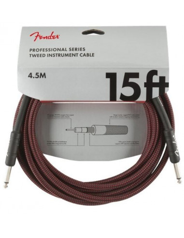 Fender Professional Series Instrument Cable 15 Red Tweed