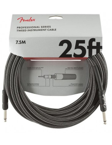 Fender Professional Series Instrument Cable 25 Gray Tweed