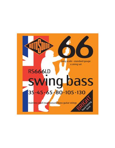 ROTOSOUND Rs666ld Swing Bass 66 Muta 6 Stainless Steel 35-130