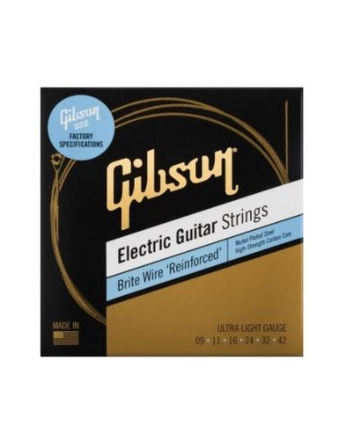 Gibson Brite Wire Reinforced Electric Guitar Strings 09/42
